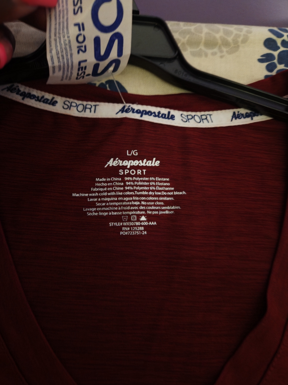 Aeropostale Maroon V-Neck Tee - Picture 7 of 7